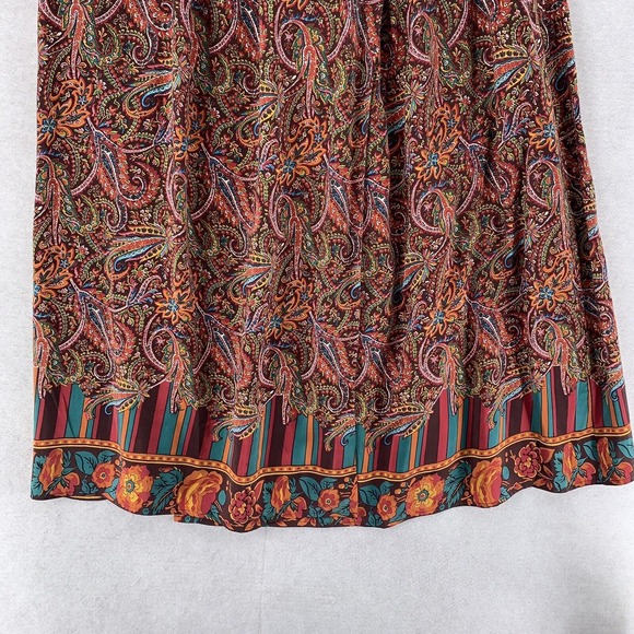 NEW GORGEOUS Silk Collection True Wrap Skirt Womens 18 Boho Paisley Hippie Gypsy - Picture 7 of 12